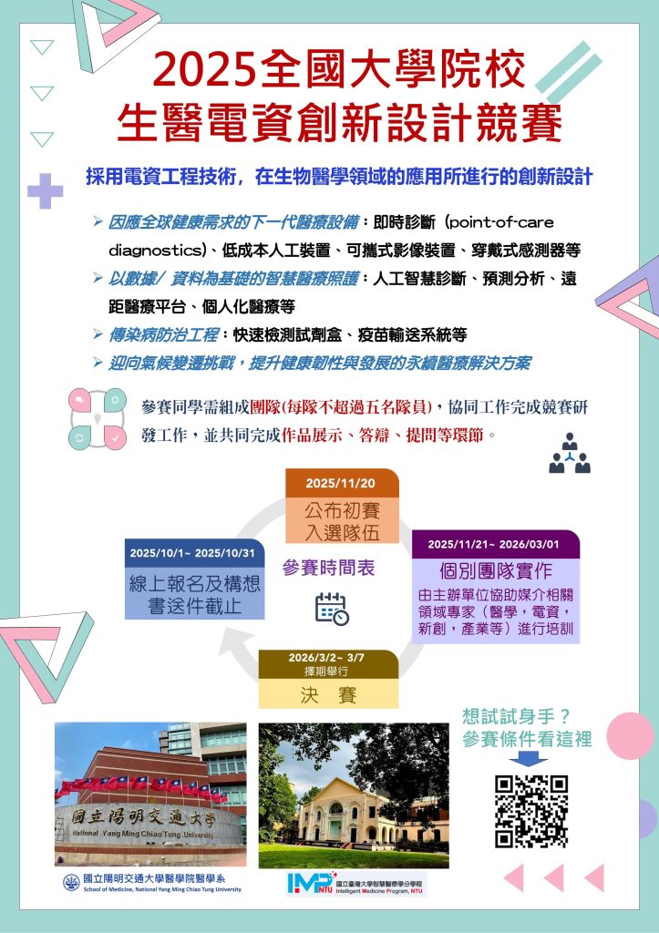 2025全國大學院校生醫電資創新設計競賽宣傳海報